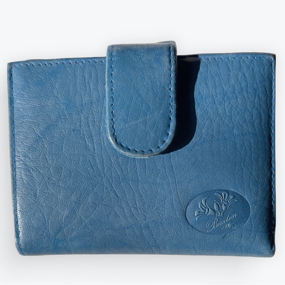 Classic Extra Roomy Organizer Blue Leather Wallet Buxton Heiress Double Cardex